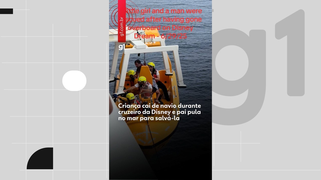 Criança cai no mar durante cruzeiro da Disney e pai pula do navio para salvá-la; VÍDEO