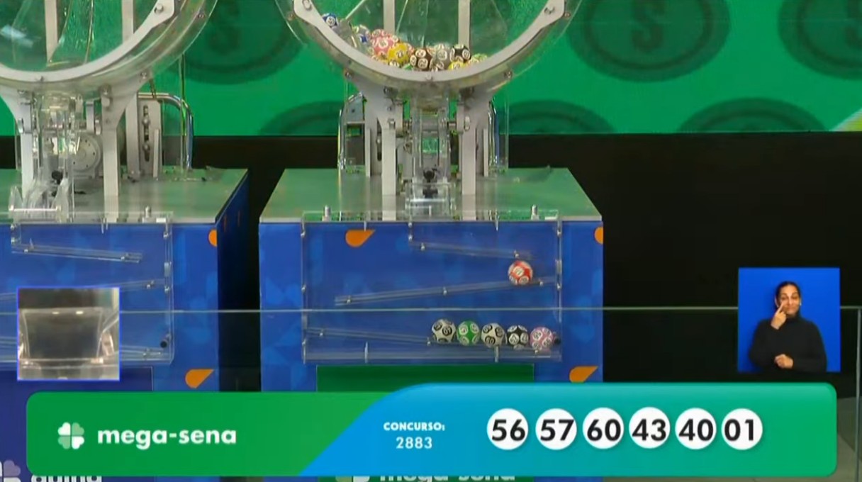 Mega-Sena, concurso 2.883: prêmio acumula e vai a R$ 6,5 milhões