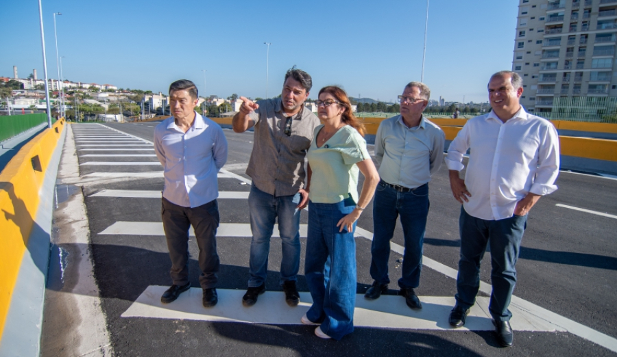 Mara Bertaiolli faz vistoria técnica em viaduto e avenida da Nova Perimetral, que serão entregues segunda, dia 31