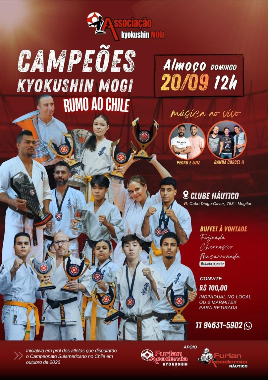 Atletas do Karate Kyokushin de Mogi das Cruzes reúnem amigos e apoiadores  em prol da participação do grupo no Campeonato Sul-Americano, no Chile